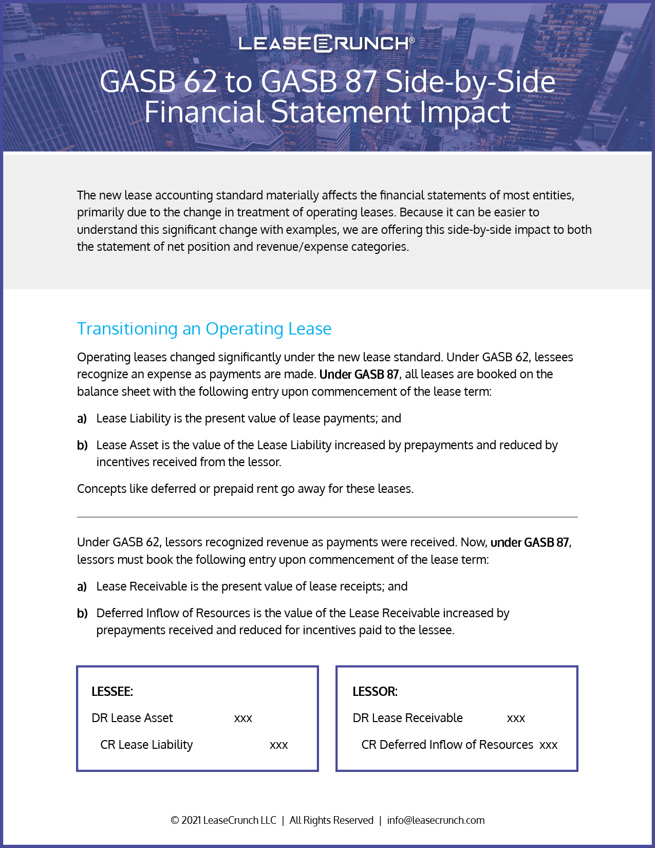 GASB Side-by-Side Financial Statement Examples