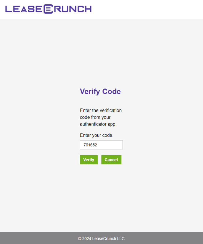 Verify code