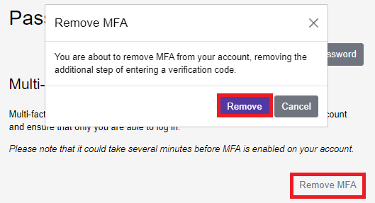 Remove MFA