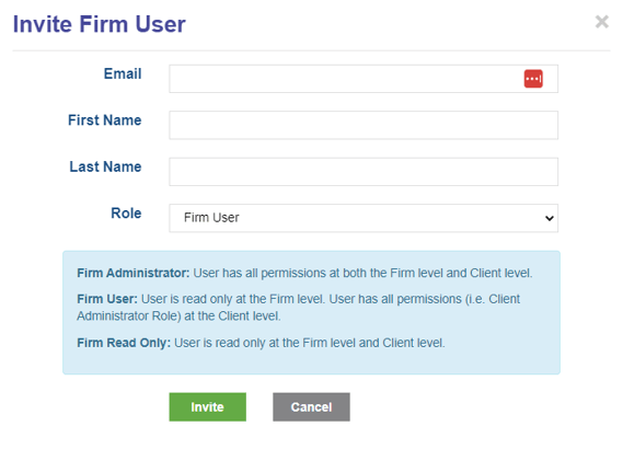 Invite firm user
