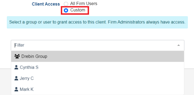 Edit client accounts